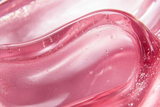 Photo of Fresh lip gloss smear of bright pink color. Background texture for backdrops or mapping