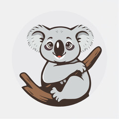 A cute Koala Vector Icon Illustration. Koala logo. Vector illustration.