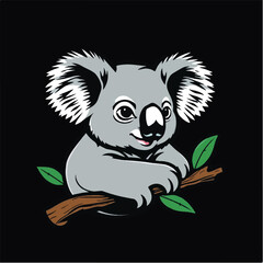 A cute Koala Vector Icon Illustration. Koala logo. Vector illustration.