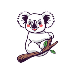 A cute Koala Vector Icon Illustration. Koala logo. Vector illustration.