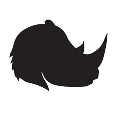 Rhino Head Silhouette Vector Style. Rhino logo. Rhino head vector illustration.