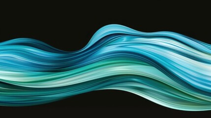 Explore a vibrant pattern of flowing half circles in blue and green, set against a striking black backdrop, enhancing visual appeal.