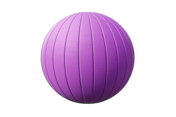 Fototapeta premium A purple exercise ball with textured surface and vertical grooves, used for fitness and balance training, isolated on transparency background