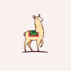 Cute illustration of Llama. Vector Illustration of a Llama 