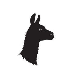 Naklejka premium Llama head vector silhouette art illustration. Head of a Llama. Vector illustration of a Llama.