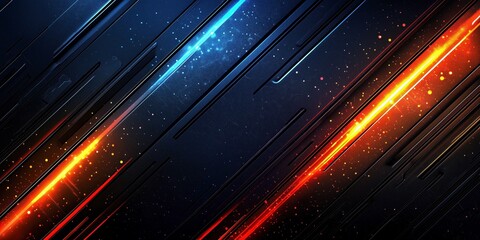 Abstract background with dynamic lines and glowing particles in vibrant colors