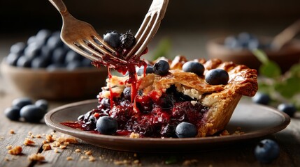 Generic Blueberry Fork Overview Crust Piercing Tasty