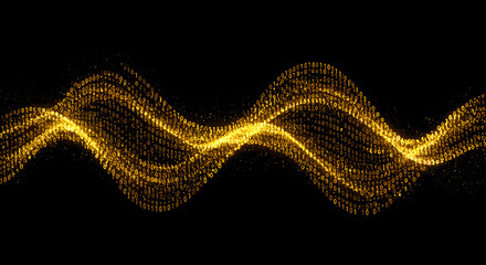 Obraz premium Abstract Gold Particles Waves Design