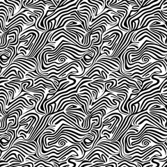 a black and white abstract pattern with wavy lines
