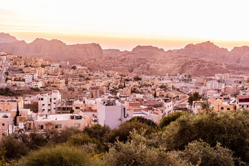 Sunset in Wadi Musa town, Jordan