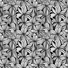 Fototapeta premium a black and white floral pattern