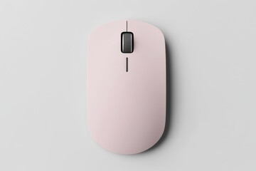 Modern, minimalist, wireless mouse in a soft pink color