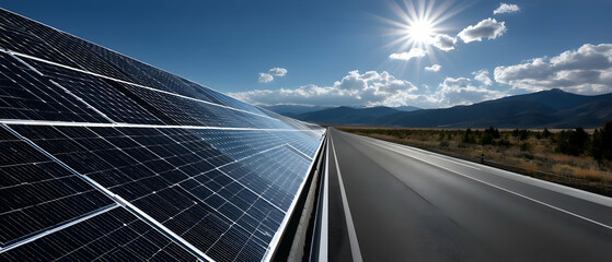 Solar panels converting sunlight into renewable energy