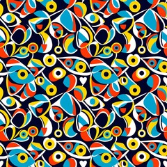 Fototapeta premium A colorful abstract pattern on a dark blue background.