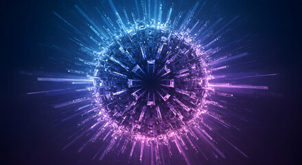 Fototapeta premium Abstract Glowing Geometric Sphere