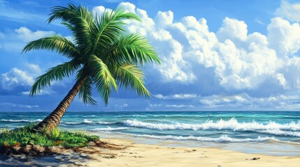 Obraz premium Tranquil Tropical Beach Scene