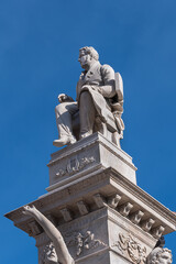Obraz premium The Monument to Vincenzo Bellini, a composer born in Catania in Sicily, stands in his hometown on Piazza Stesicoro. CATANIA, Sicily, ITALY.