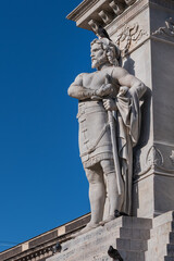 The Monument to Vincenzo Bellini, a composer born in Catania in Sicily, stands in his hometown on Piazza Stesicoro. CATANIA, Sicily, ITALY.