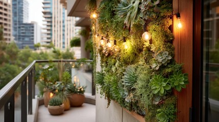 Generic Balcony Succulent Moment Fairy Lights Wall