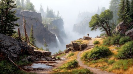 Generic Oregon Trail Perspective Waterfall Mist Nutritious