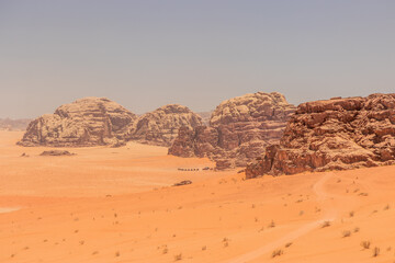 Fototapeta premium Rocky landscape of Wadi Rum desert, Jordan