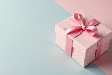 Fototapeta premium Subtle pastel colored gift boxes, dotted pattern, airy, summer, surface