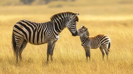 Fototapeta premium Zebra Foal Savanna Nature Photography