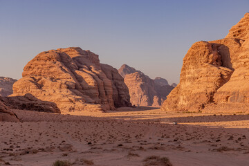 Fototapeta premium Rocky landscape of Wadi Rum desert, Jordan