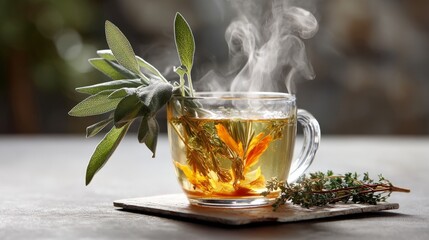 Generic Herbal Sage Perspective Leaf Steam Appetizing