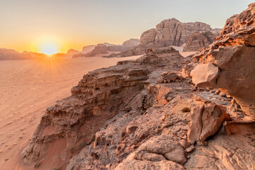 Sunset in Wadi Rum desert, Jordan