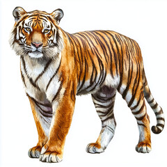Obraz premium A Tiger isolated on white background generative ai