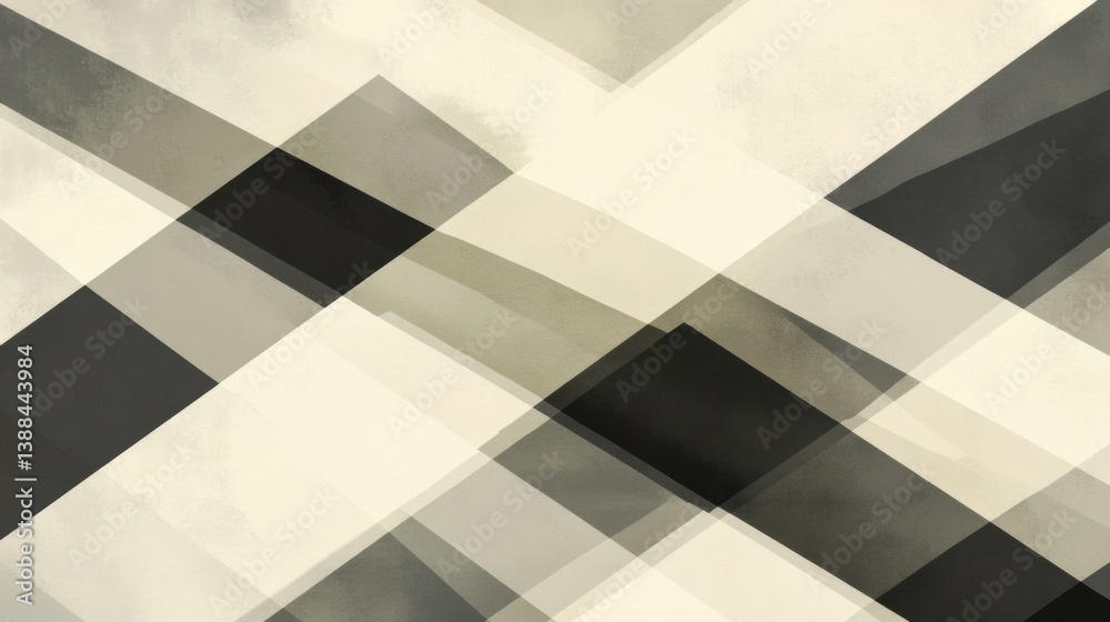 Aufkleber Elegant layered abstract pattern with structured shadows and neutral tones showcasing depth and simplicity