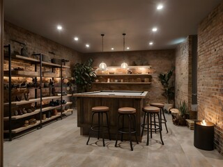 aesthetic and elegant basement