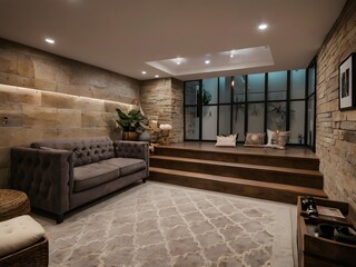 aesthetic and elegant basement