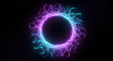 Glowing Neon Circle Abstract Design