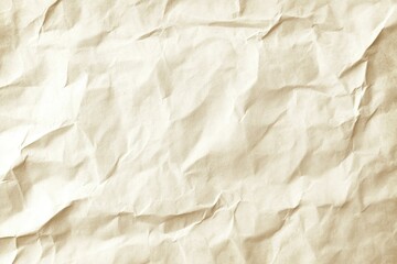 Fototapeta premium Crumpled beige paper texture showcasing intricate folds and creases. ideal for backgrounds in design projects. stationery. or artistic presentations