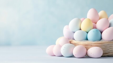 Pastel Easter Eggs in a Nest