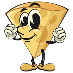 cute cheese cartoon isolated vektor illustration mascot character be healthy and strong, work of hand drawn