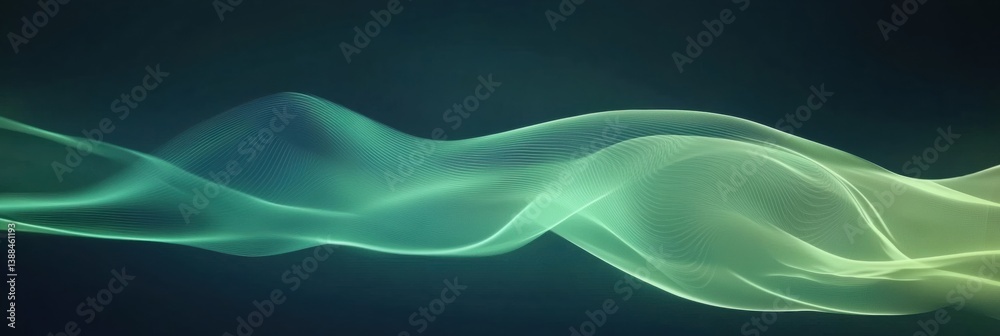 Fototapete Gradient background transitions from deep blue to fresh green with elegant text placeholder for modern health and fitness themes in design concepts