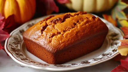 Pumpkin Loaf Autumnal Bread Dessert