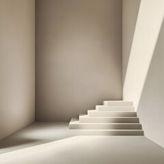 Minimalist Beige Room Steps Display Product Mockup