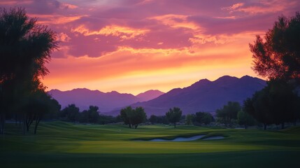 Sunset Over Valley Landscape Photography