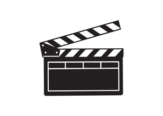 Movie clapperboard Vector, Clapperboard glyph icon, Movie clapper board, Clapperboard Silhouette Design