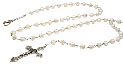 Fototapeta premium rosary isolated on white background