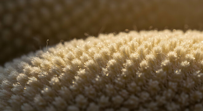 Closeup Fluffy Beige Carpet Texture Detail