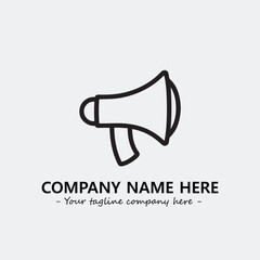 Megaphone illustration black and white for logo company vector image
