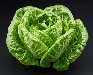 Fresh Green Butterhead Lettuce Closeup Studio Shot