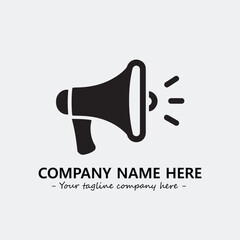 Megaphone illustration black and white for logo company vector image

