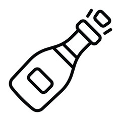 Simple Champagne outline icon. The icon can be used for websites, print templates, presentation templates, illustrations, etc	
