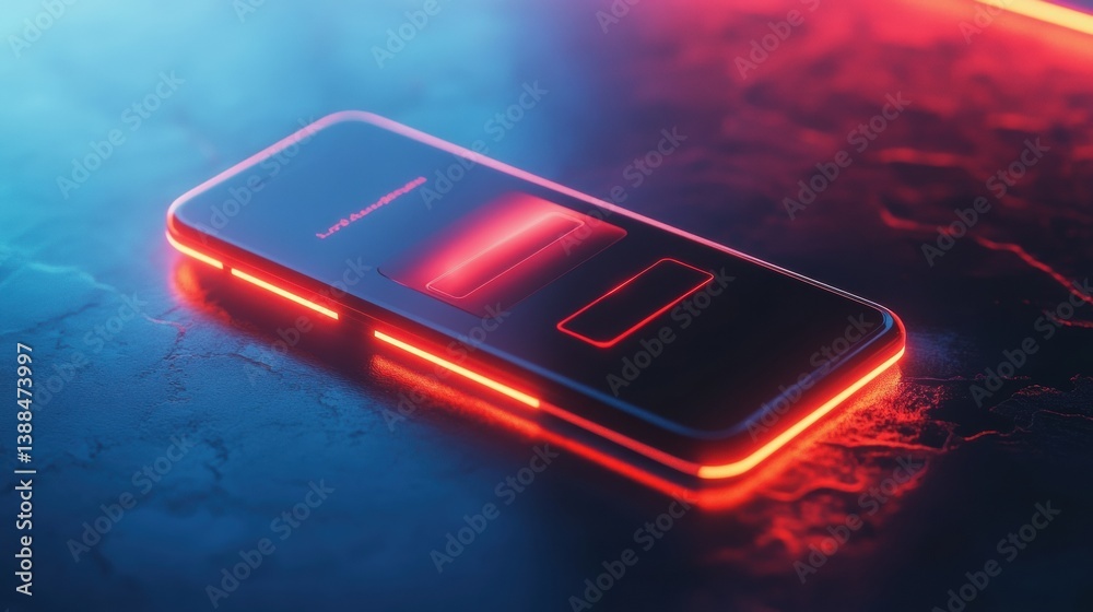 Aufkleber sleek smartphone showcasing minimalist digital wallet interface with futuristic lighting in a modern